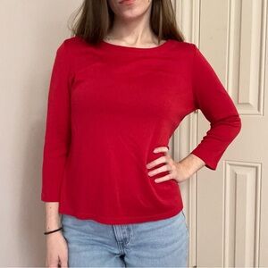 Red 3/4 Sleeve Top